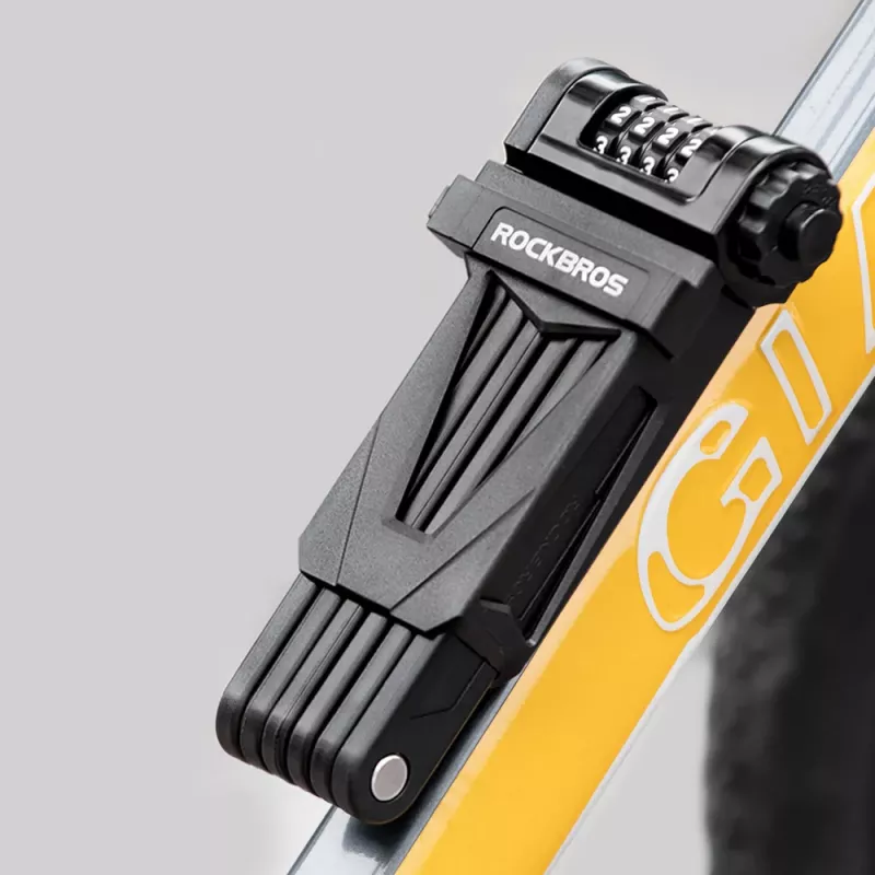 ROCKBROS LFCXR0085 Falt-Fahrradschloss mit Kombination, Schwarz