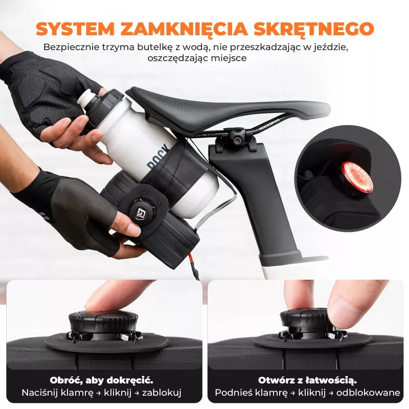 ROCKBROS AS-150 Wasserdichte multifunktionale Satteltasche mit Flaschenhalter - Schwarz