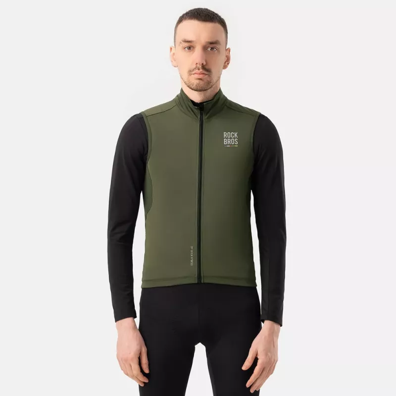 ROCKBROS ROAD TO SKY Winddichte Thermoweste für Radsport TLMJ002 Grün L