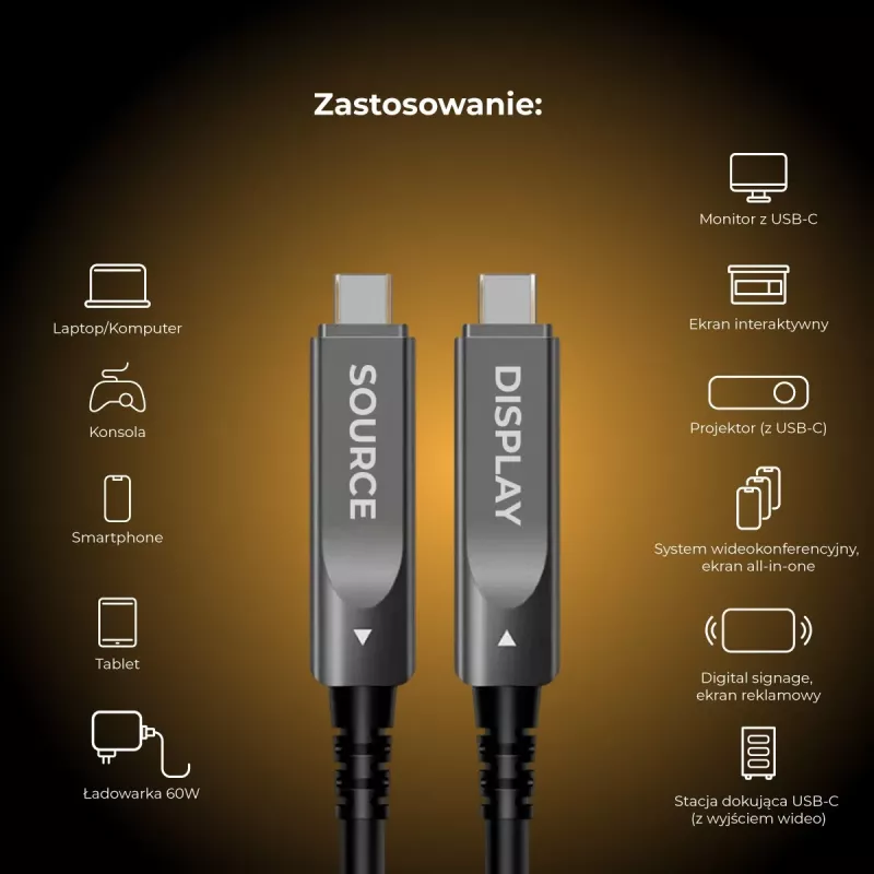 Claroc Active USB-C-Kabel 5m 4K@60Hz 60W PD 10Gbps
