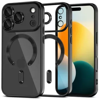 Tech-Protect Magflex MagSafe Rückseitenabdeckung für Apple iPhone 17 Pro Max, glänzend Schwarz (TPU/PC)