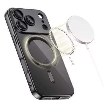 Tech-Protect Magflex MagSafe Rückseitenabdeckung für Apple iPhone 17 Pro Max, glänzend Schwarz (TPU/PC)