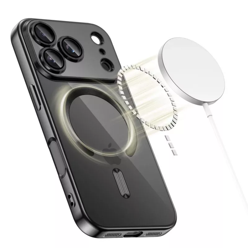Tech-Protect Magflex MagSafe Rückseitenabdeckung für Apple iPhone 17 Pro Max, glänzend Schwarz (TPU/PC)