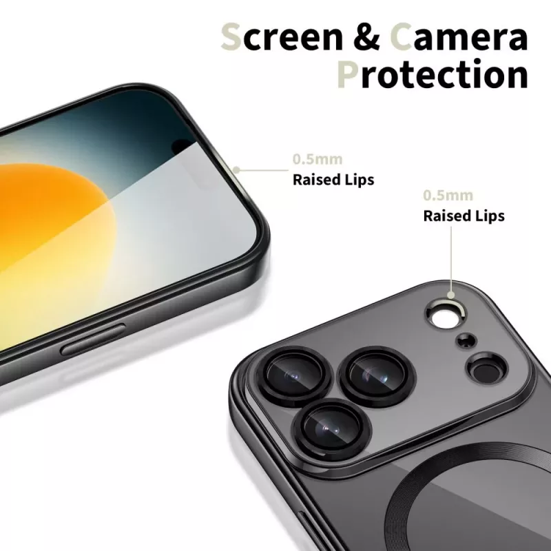 Tech-Protect Magflex MagSafe Rückseitenabdeckung für Apple iPhone 17 Pro Max, glänzend Schwarz (TPU/PC)