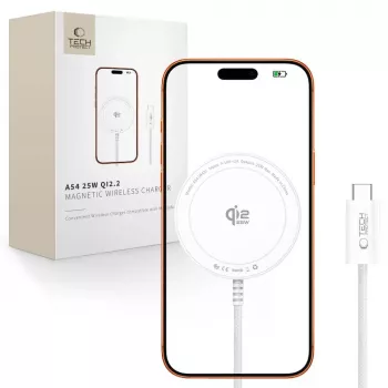 TECH-PROTECT A54 Magnetisches MagSafe kabelloses Ladegerät 25W Qi2.2 Weiß