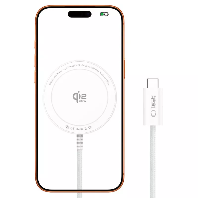 TECH-PROTECT A54 Magnetisches MagSafe kabelloses Ladegerät 25W Qi2.2 Weiß