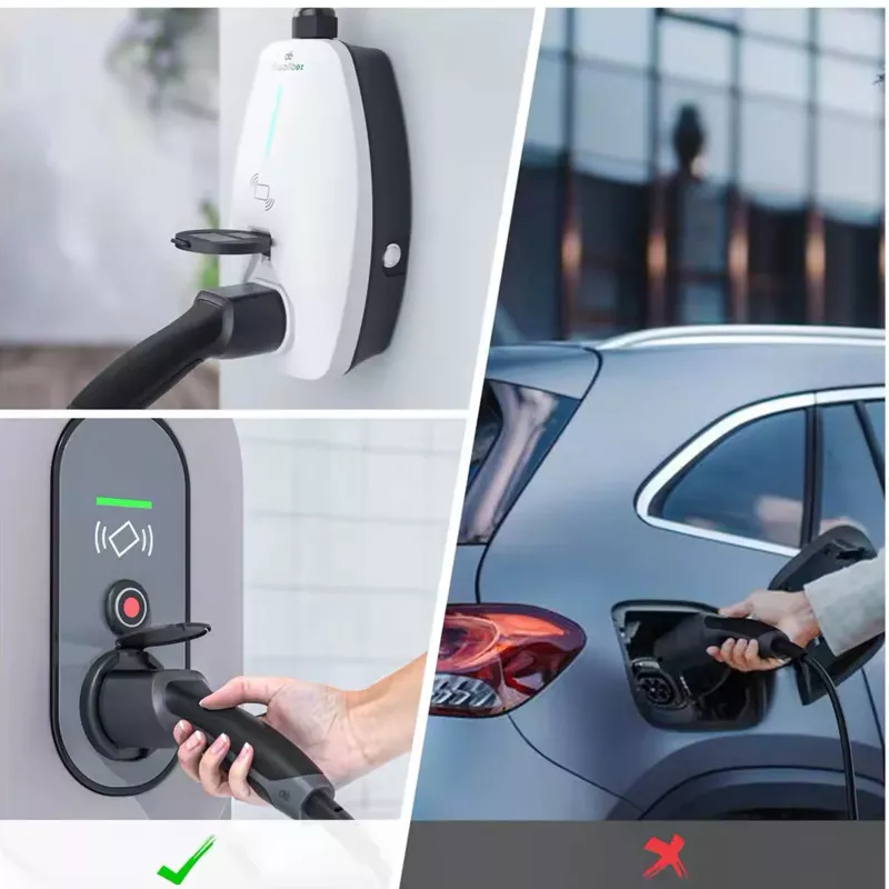 AKYGA AK-SC-E28 Typ-2-auf-Schuko-Adapterkabel für EV-Ladegeräte 16A 0,3m Schwarz