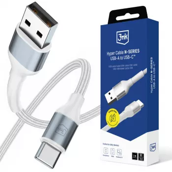 3mk Hyper Cable N-SERIES USB-A auf USB-C 1m 18W Weiß