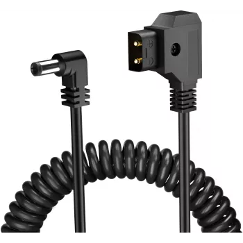 Newell D-Tap auf DC 5,5x2,5mm Spiralkabel, 90cm, Schwarz