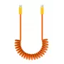 Newell USB-C auf USB-C Kabel 100 W, 1,5 m, Silikon, Spirale, Orange-Gelb