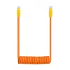 Newell USB-C auf USB-C Kabel 100 W, 1,5 m, Silikon, Spirale, Orange-Gelb