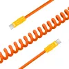 Newell USB-C auf USB-C Kabel 100 W, 1,5 m, Silikon, Spirale, Orange-Gelb