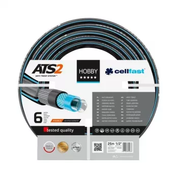 CELLFAST HOBBY ATS2 Anti-Twist Gartenschlauch 25 m 1/2 Zoll Schwarz