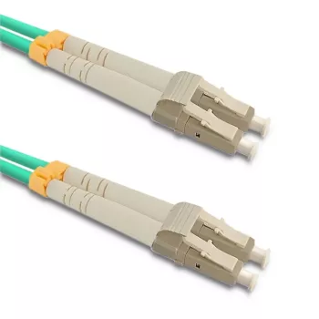 Qoltec LC/UPC auf LC/UPC 2,0 m türkisfarbenes OM3-Multimode-Duplex-Glasfaser-Patchkabel