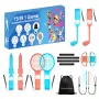 HURTEL Family Accessories Pack 15 in 1 für Nintendo Switch 2 Konsole - Orange und Blau Set