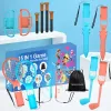 HURTEL Family Accessories Pack 15 in 1 für Nintendo Switch 2 Konsole - Orange und Blau Set