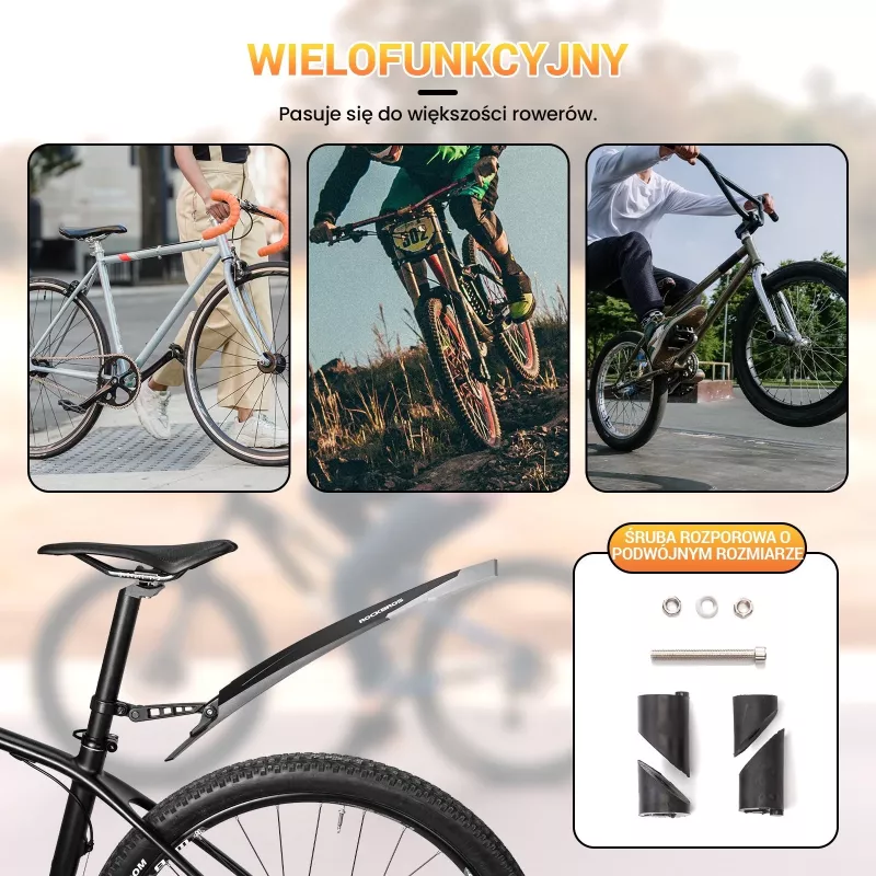 ROCKBROS DNB-890 Fahrrad-Schutzblech-Set für 26-29 Zoll MTB - Schwarz