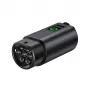 HURTEL V2L-Adapter Typ 2 auf Schuko 3500W mit Leistungsanzeige und Tasche - Schwarz