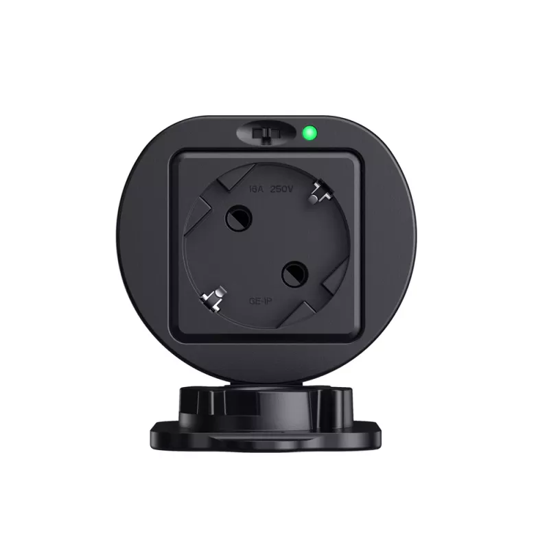 HURTEL V2L-Adapter Typ 2 auf Schuko 3500W mit Leistungsanzeige und Tasche - Schwarz