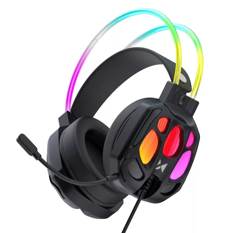 Wozinsky WSG-1118 Kabelgebundenes Gaming-Headset mit RGB-Beleuchtung und Mikrofon - Schwarz