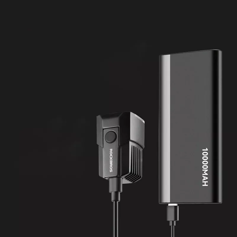 Rockbros RHL1600 Frontfahrradlicht 1600 Lumen mit externer USB-C-Stromversorgung – Schwarz