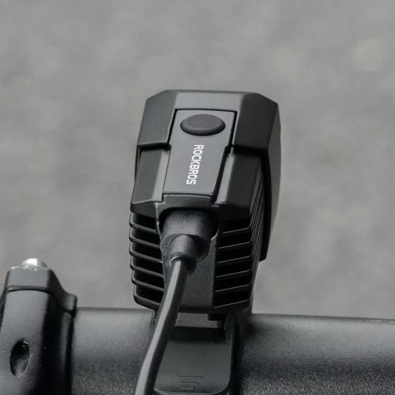 Rockbros RHL1600 Frontfahrradlicht 1600 Lumen mit externer USB-C-Stromversorgung – Schwarz