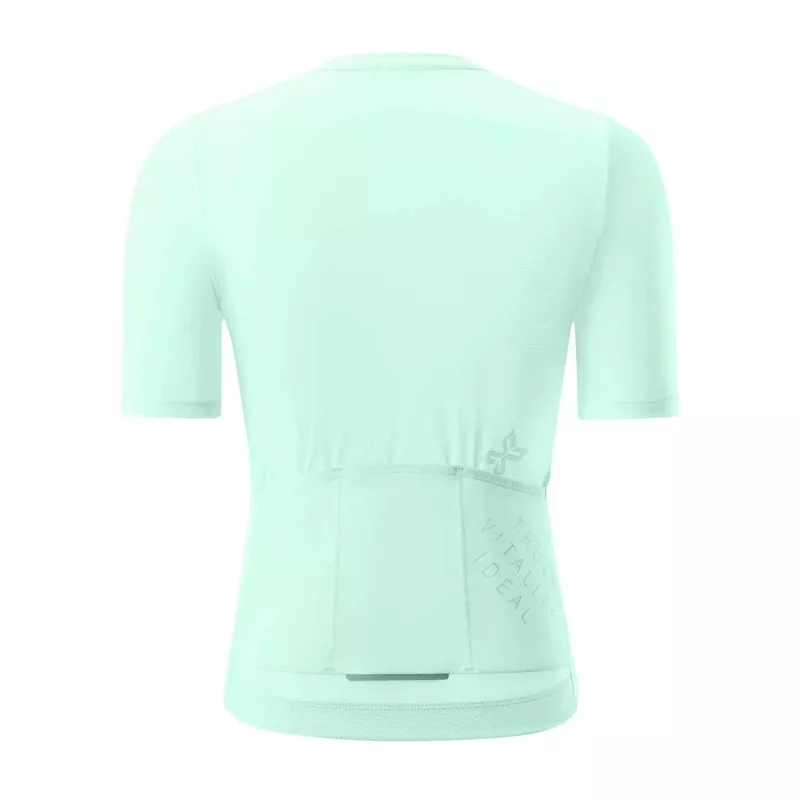 Rockbros Damen-Radtrikot Grün Größe L - Kurzarm, feuchtigkeitsableitend, UV-Schutz, 3 Rückentaschen