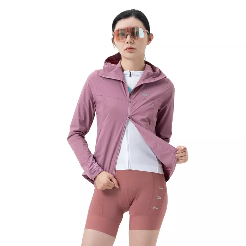 ROCKBROS Damen Fahrradjacke YPW079 TVI mit Kapuze Pink Größe M