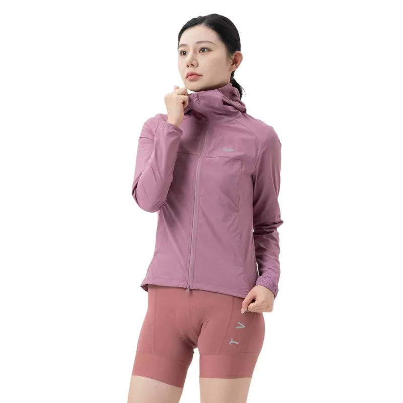 ROCKBROS Damen Fahrradjacke YPW079 TVI mit Kapuze Pink Größe M