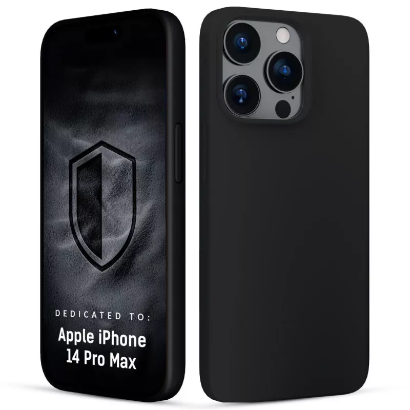 3MK PROTECTION Hardy Mellow Hülle für Apple iPhone 14 Pro Max - Schwarz, flexibles TPU, Sturzsicherung