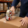 LEAN Manueller Packband-Abroller mit Spanner, Breite 50 mm, Rot und Schwarz