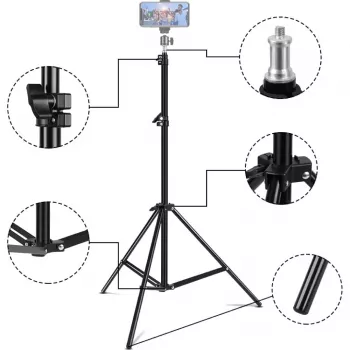 MOZOS ST-SELFIE Selfie-Stick-Stativ mit Bluetooth-Fernauslöser für Smartphones, 68 cm, Schwarz