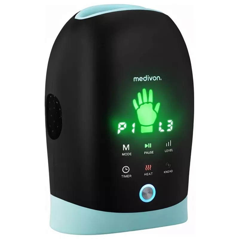 MEDIVON Hand Max Hand- und Handgelenk-Massagegerät mit Wärme, Schwarz