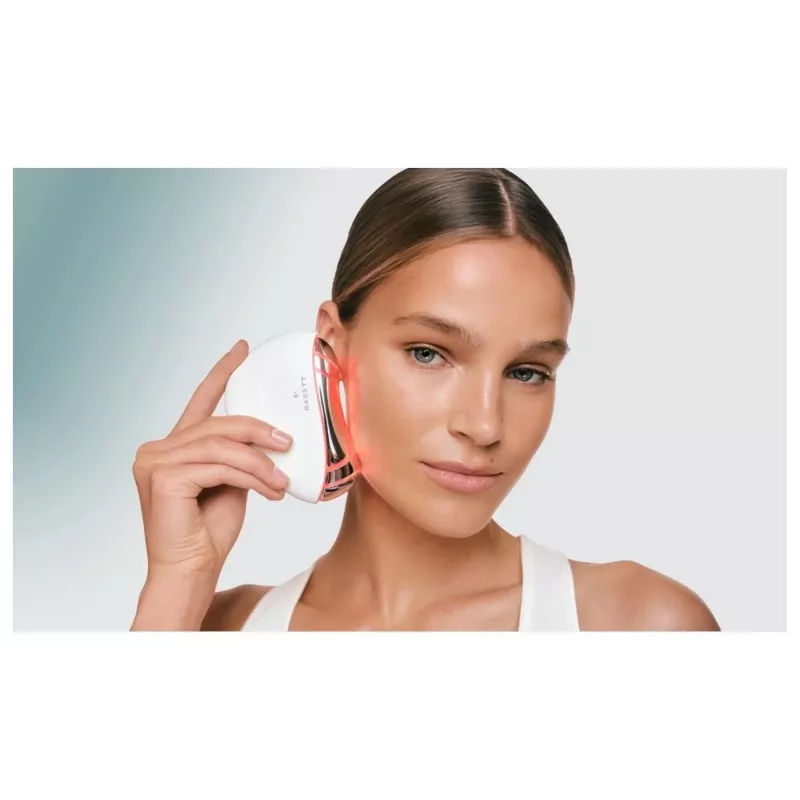 Garett Beauty Glow Stone Weiß – Elektronischer Gesichtsmassager mit Wärme und Vibration