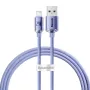 Baseus Crystal Shine Lightning auf USB-A Kabel 1,2 m Lila, 2,4 A Schnellladung