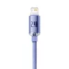 Baseus Crystal Shine Lightning auf USB-A Kabel 1,2 m Lila, 2,4 A Schnellladung