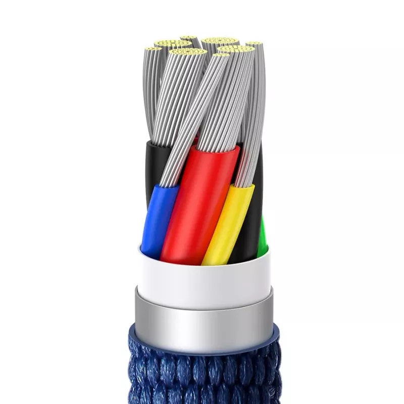 Baseus USB-C auf USB-C Crystal Shine Kabel 100W 1,2m Blau