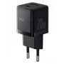 Baseus 20W USB-C & USB-A Wandladegerät mit PD 3.0 & QC 3.0, EU-Stecker, Schwarz