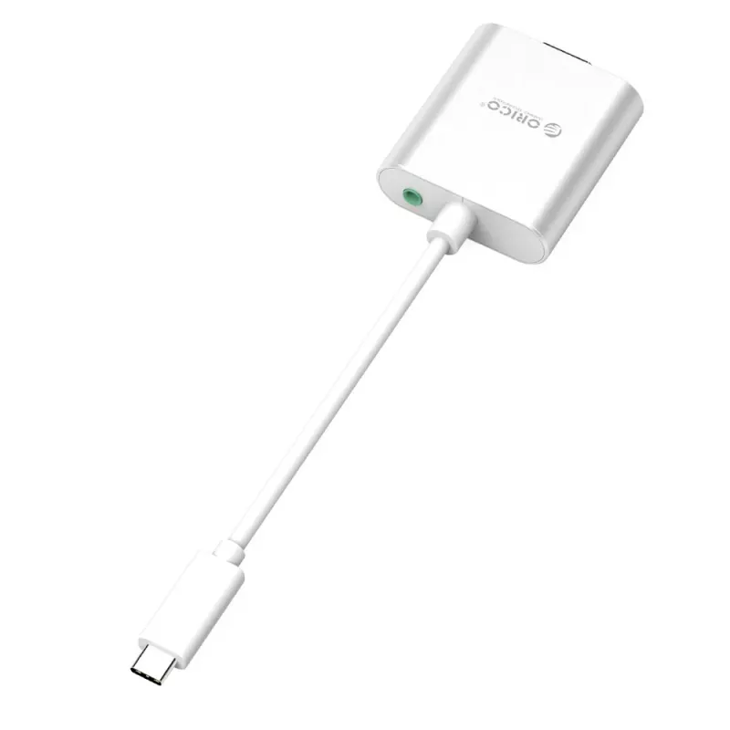 ORICO PTAV USB-C auf VGA und 3,5-mm-Audio-Adapter, Full HD 1080p, 15 cm, Silber