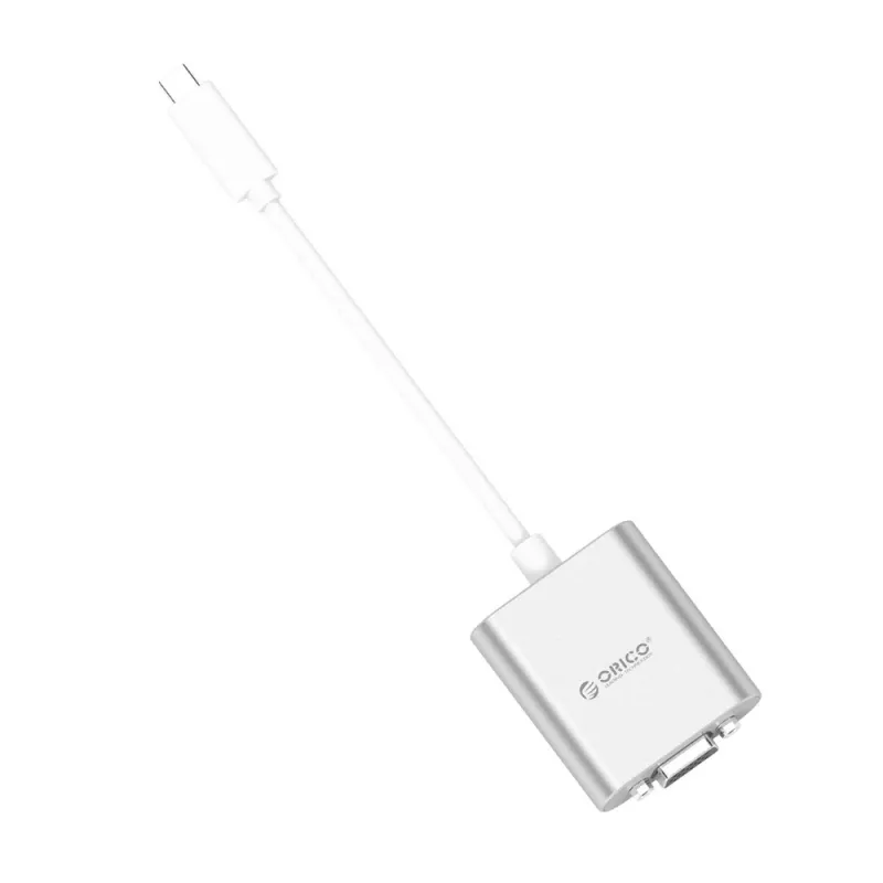 ORICO PTAV USB-C auf VGA und 3,5-mm-Audio-Adapter, Full HD 1080p, 15 cm, Silber