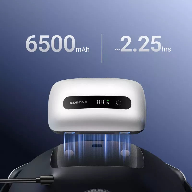 BOBOVR BM60-2 Dual 6500mAh Akkupack mit Ladestation für M3 Pro+ und M3 Kopfhalterungen - Weiß