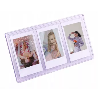 LOVEINSTANT Stehender Dreifach-Fotorahmen für Instax Mini & Zink 2x3 Zoll Drucke – Lila