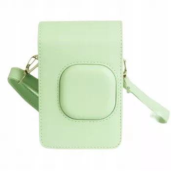 LOVEINSTANT Grüne PU-Ledertasche für Fujifilm Instax Mini LiPlay - Vintage Kameratasche mit verstellbarem Trageriemen