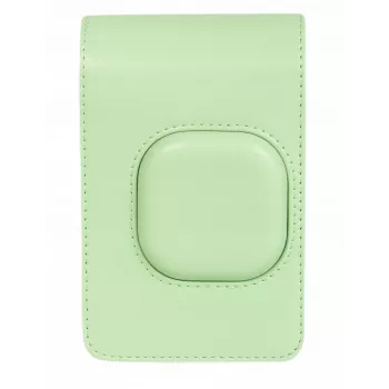 LOVEINSTANT Grüne PU-Ledertasche für Fujifilm Instax Mini LiPlay - Vintage Kameratasche mit verstellbarem Trageriemen