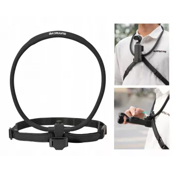 SUNNYLIFE Flexibler Nackenhalter für DJI Osmo Pocket 3/4, POV Action-Kameras, Schwarz