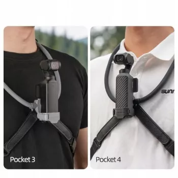 SUNNYLIFE Flexibler Nackenhalter für DJI Osmo Pocket 3/4, POV Action-Kameras, Schwarz