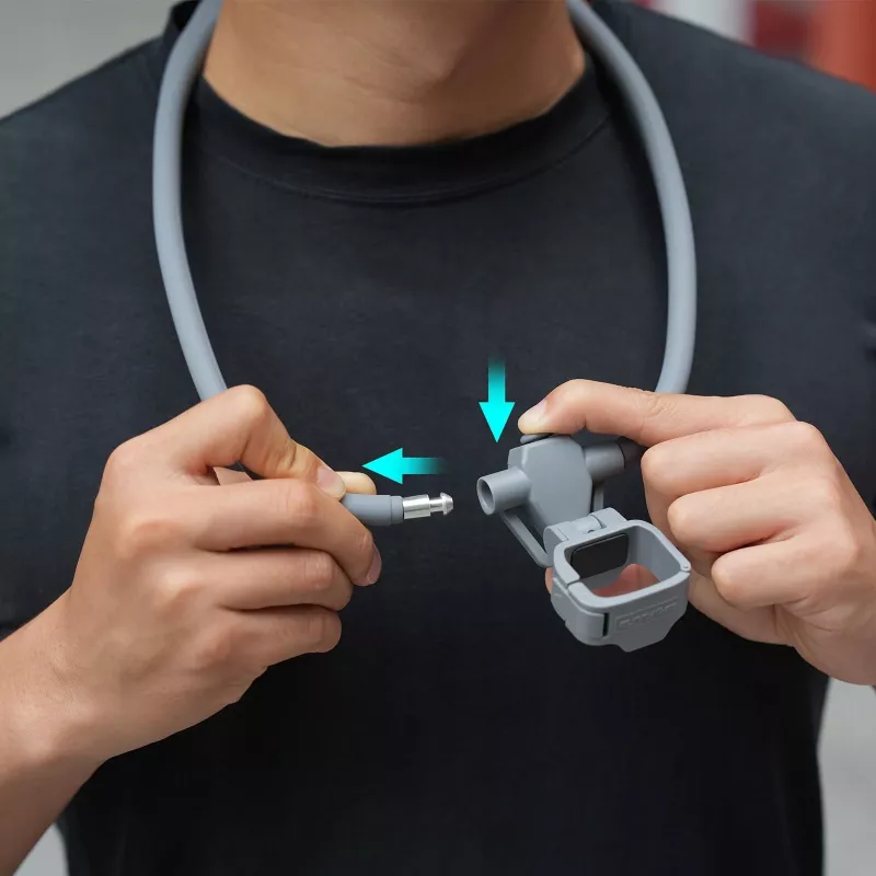 SUNNYLIFE Flexibler Nackenhalter für DJI Osmo Pocket 3/4, POV Action-Kameras, Schwarz