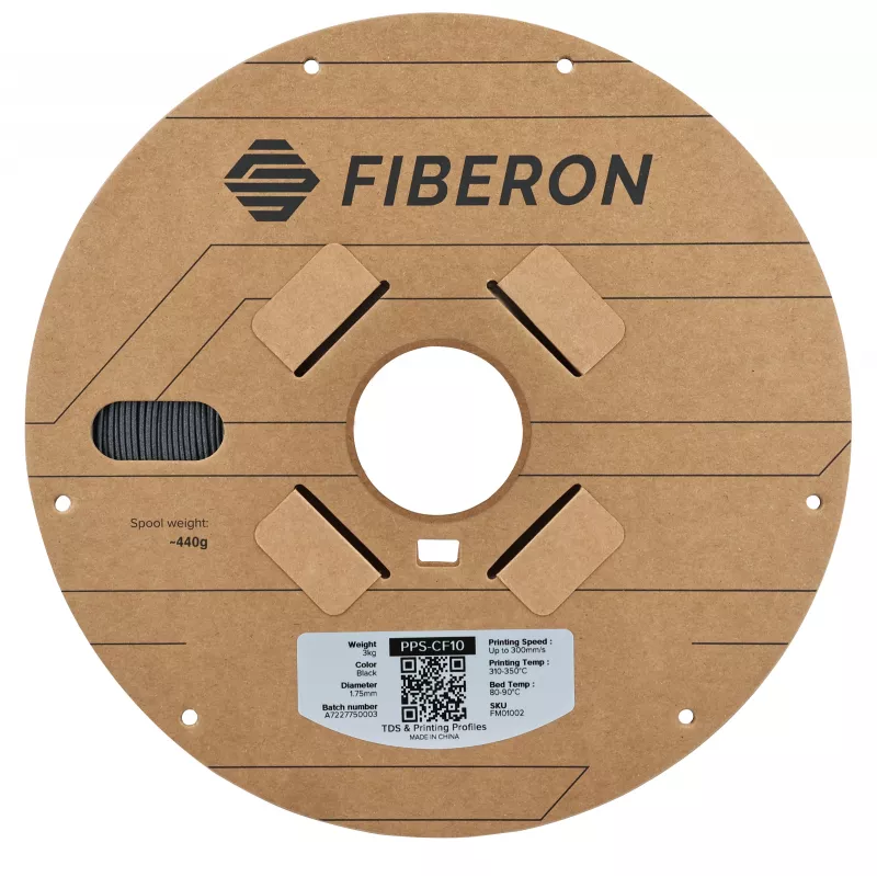 Polymaker Fiberon PPS-CF10 3D-Drucker-Filament, 1,75 mm, 3 kg, Schwarz