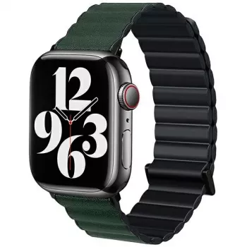 Beline Magnetic Pro Armband für Apple Watch 42/44/45/49mm Schwarz/Grün