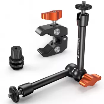 KF Magic Arm Super Clamp Halterungsset mit 1/4 Zoll & 3/8 Zoll Gewinde, 15-55 mm Klemmbacken, ISO-Kaltgeräteschuh